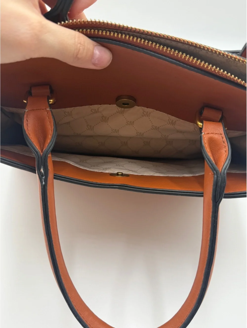 Steve Madden Brown Structured Tote Handbag